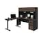 Bestar Connexion Height Adjustable L-Desk with Hutch, Antigua/Black 93886-000052 - alternate 1
